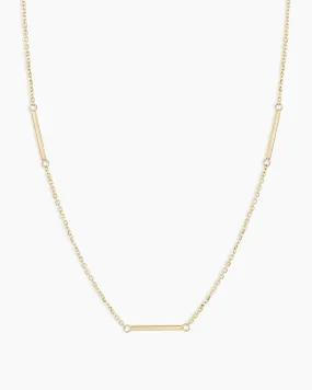 14k Gold Rose Bar Necklace