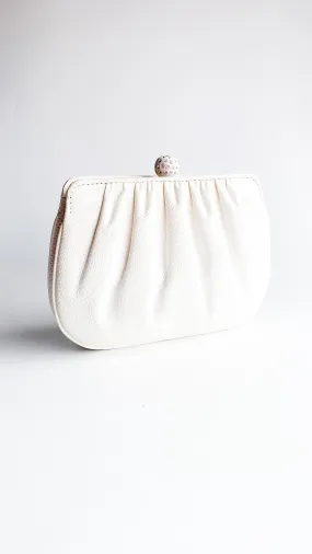 1970s Designer Ashneil White Tassel Evening Bag