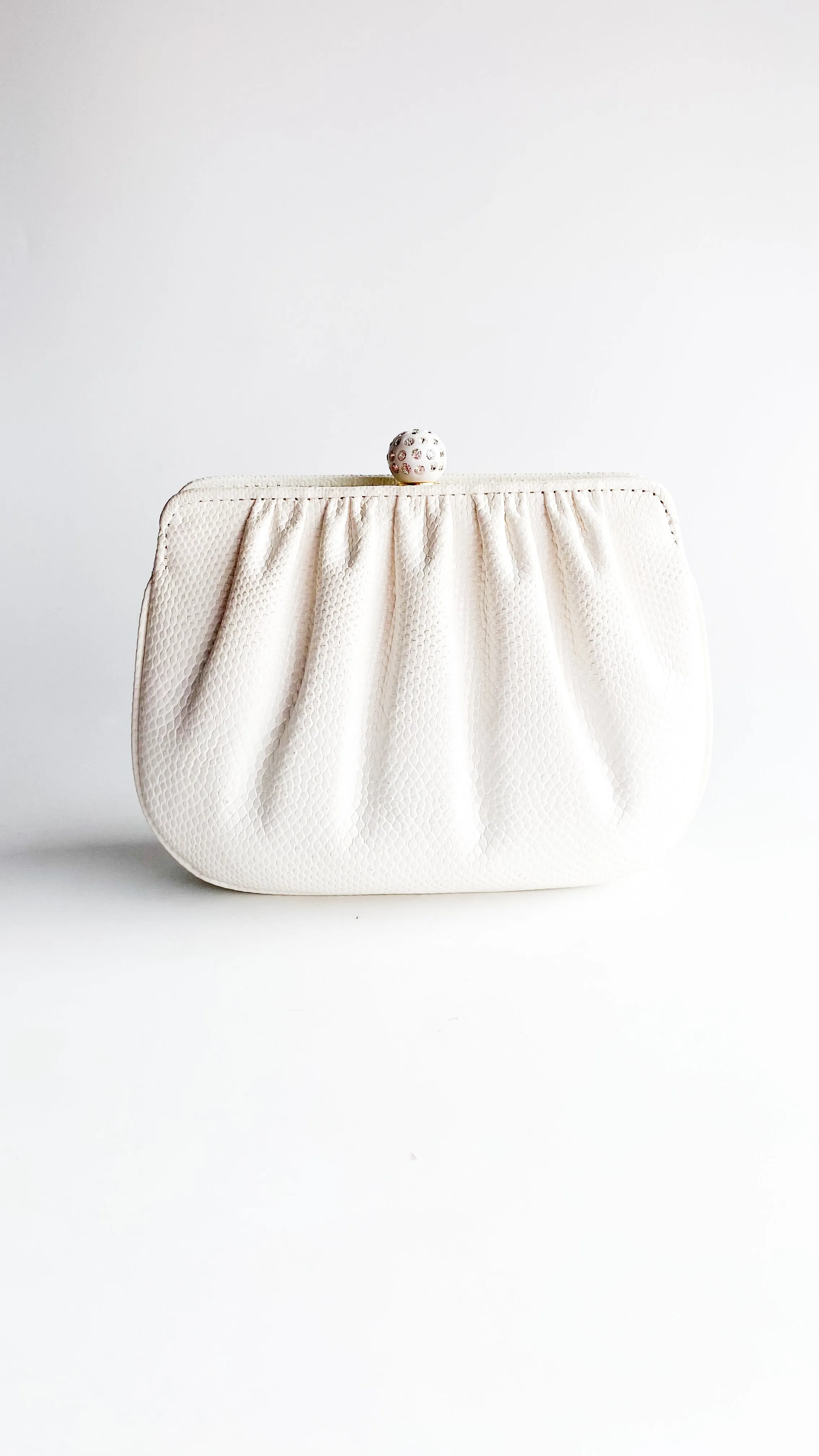 1970s Designer Ashneil White Tassel Evening Bag