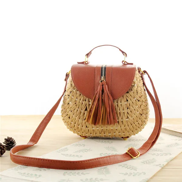 2020 Famous Designer Ladies Woven Knitting Messenger Crossbody Bags New Summer Bohemian Women Tassel