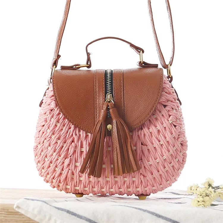 2020 Famous Designer Ladies Woven Knitting Messenger Crossbody Bags New Summer Bohemian Women Tassel