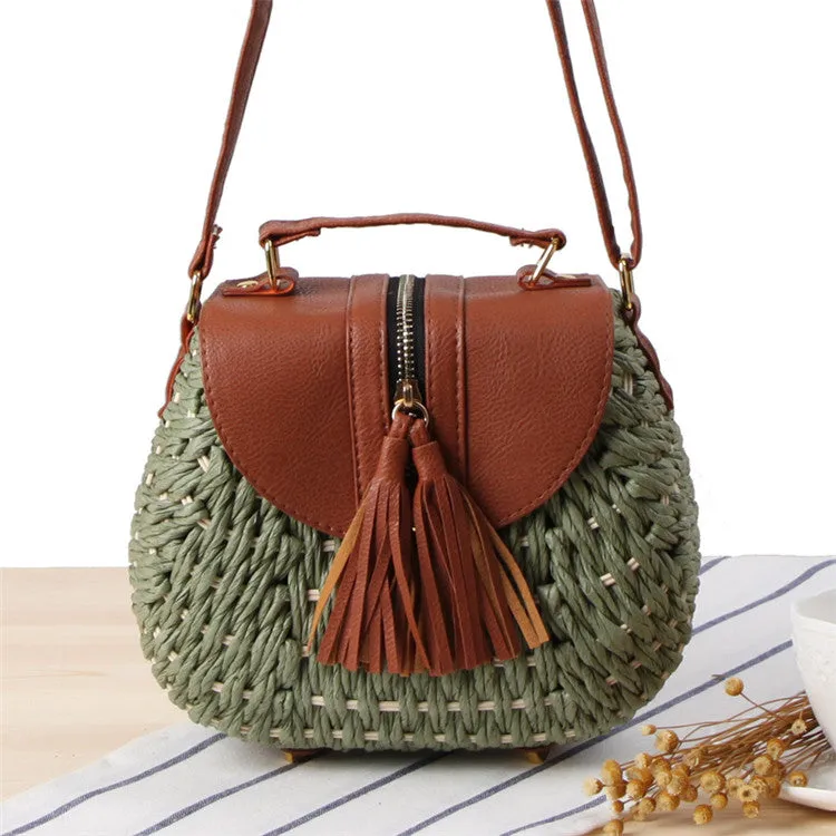 2020 Famous Designer Ladies Woven Knitting Messenger Crossbody Bags New Summer Bohemian Women Tassel