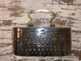 50s metal and lucite oval purse