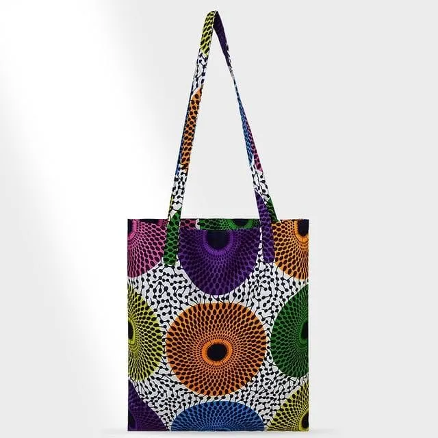 African Print Handmade Traditional Ankara Kente Print Tote Bag with Lining