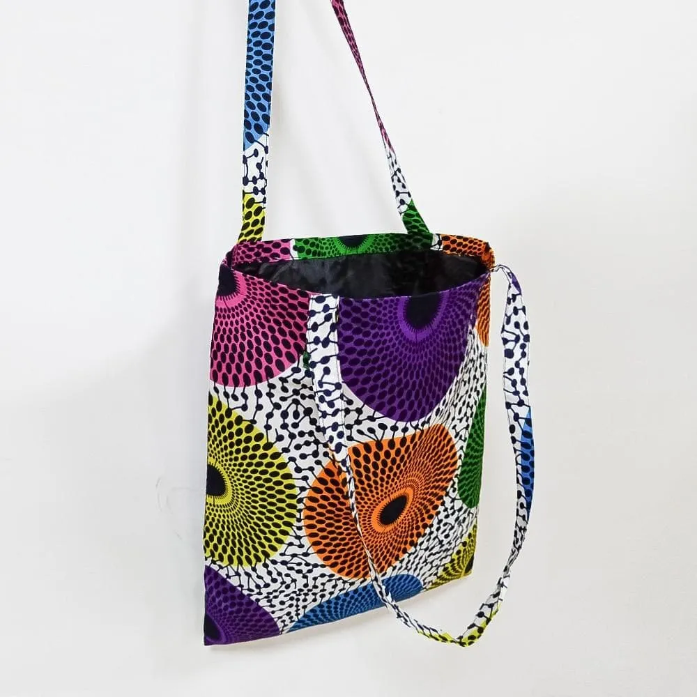 African Print Handmade Traditional Ankara Kente Print Tote Bag with Lining