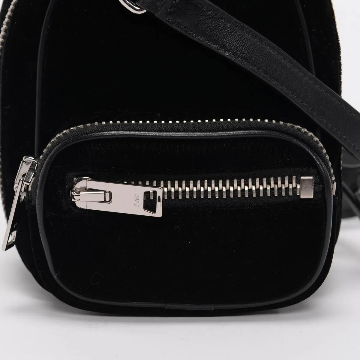 Alexander Wang Black Velvet Mini Attica Backpack Cross Body Bag