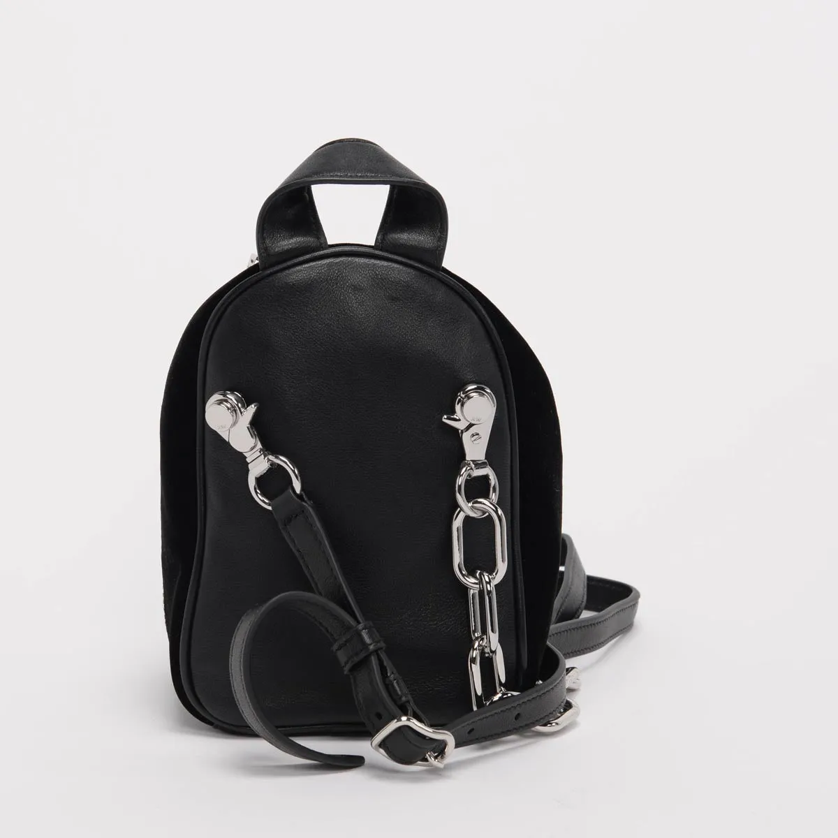 Alexander Wang Black Velvet Mini Attica Backpack Cross Body Bag