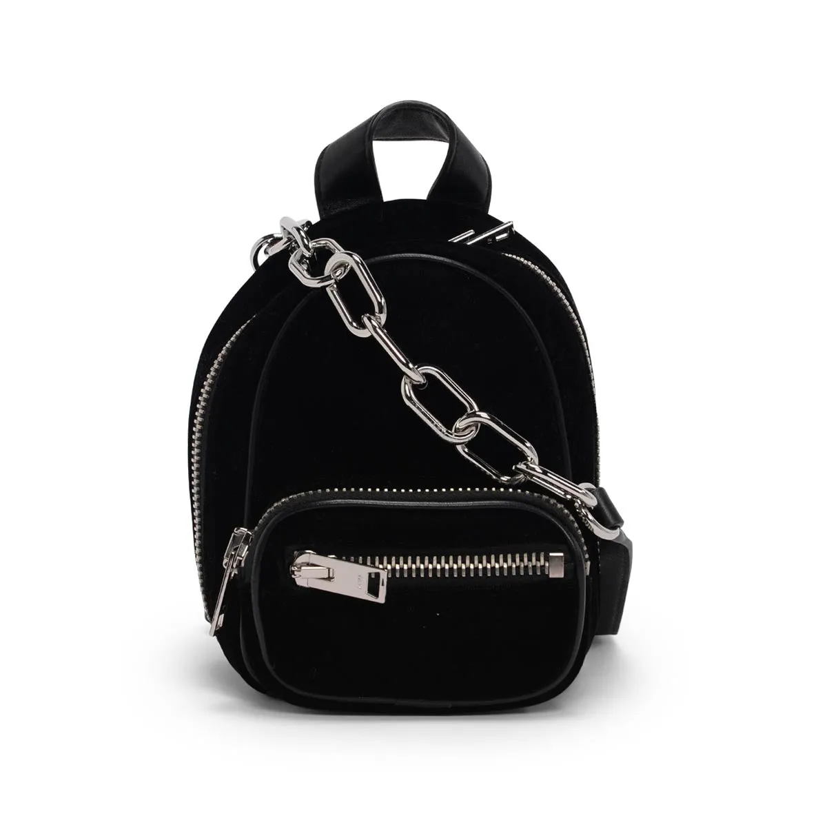 Alexander Wang Black Velvet Mini Attica Backpack Cross Body Bag