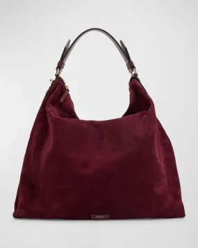 Ana Zip Suede Hobo Bag