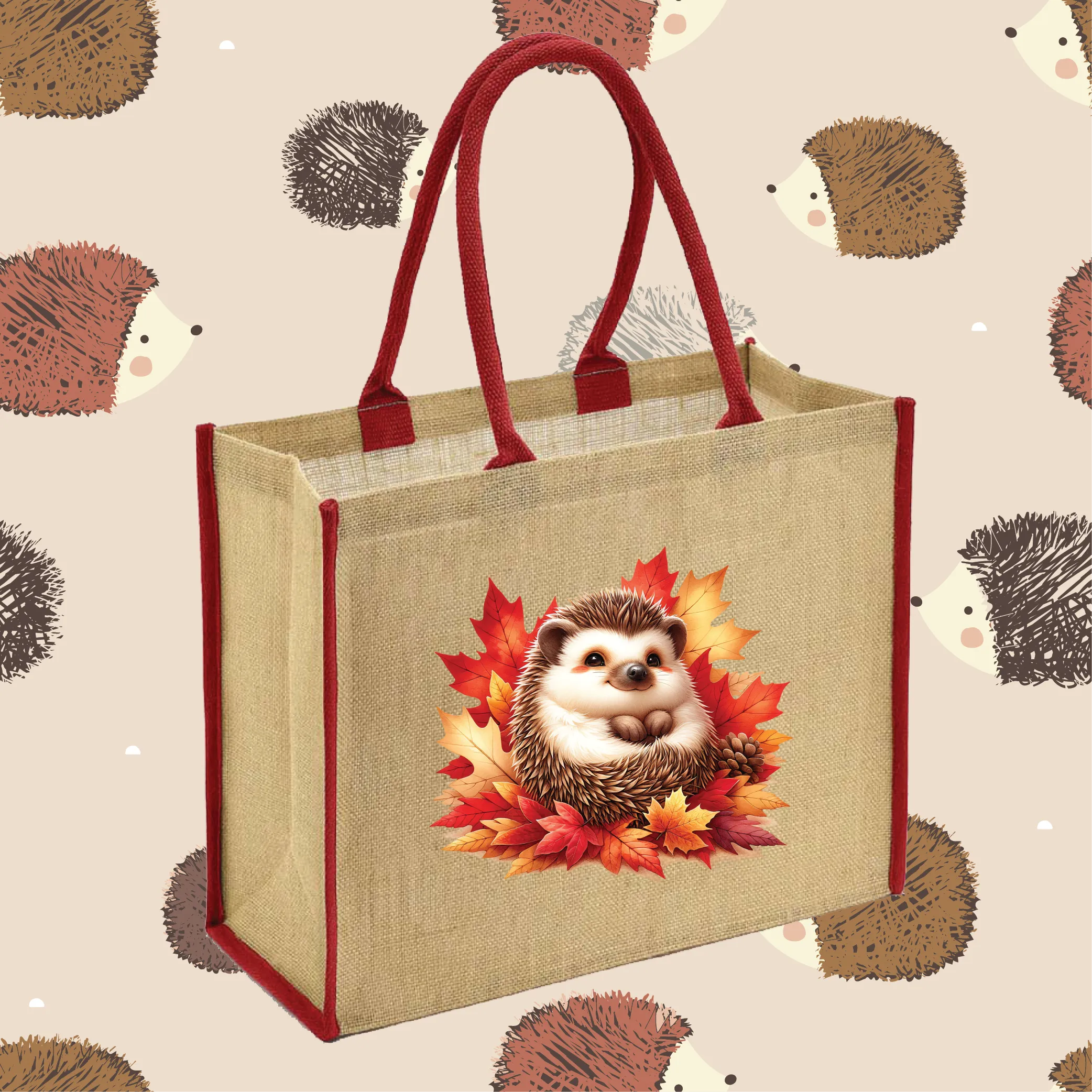 Autumn Leaves Jute Bag