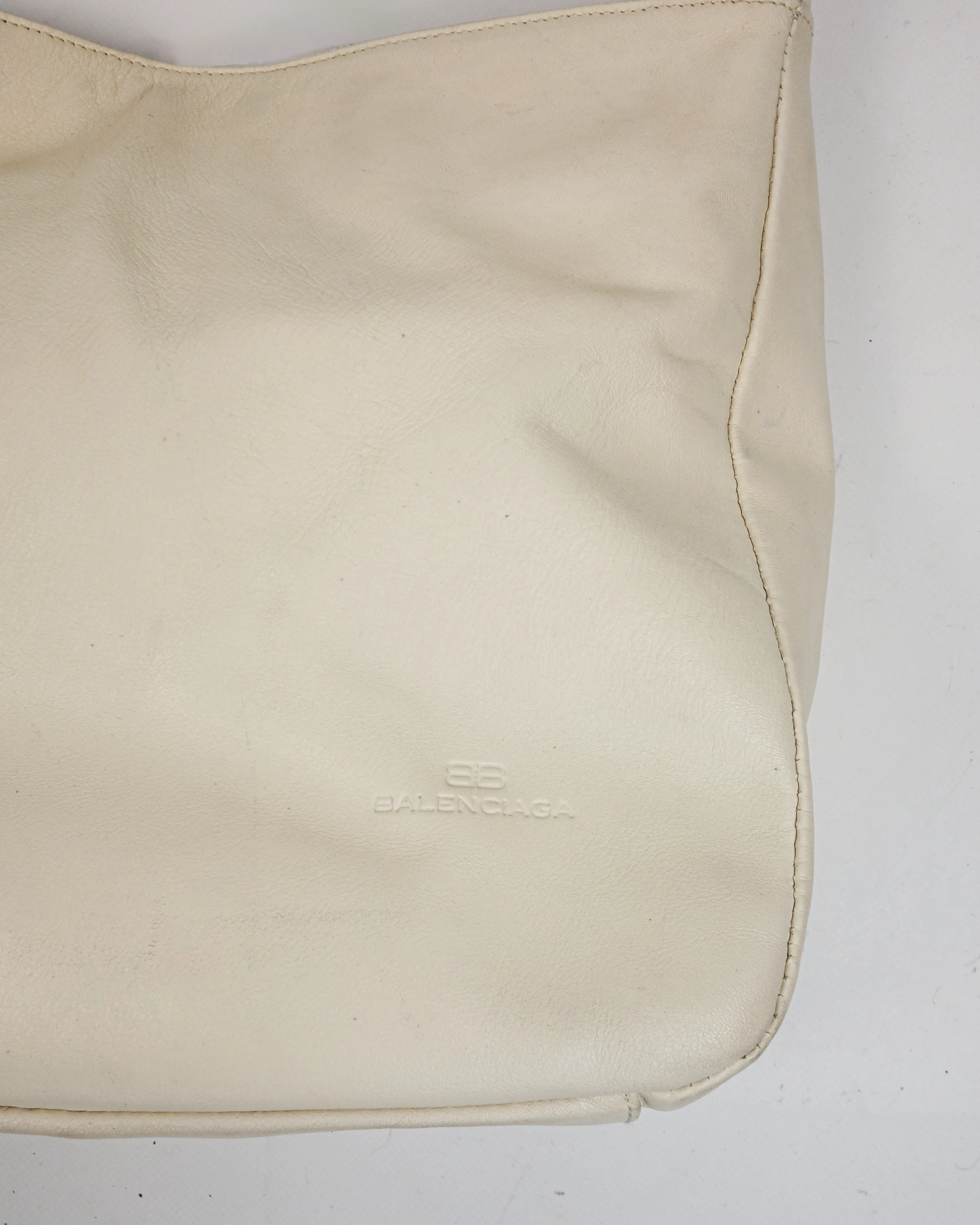 Balenciaga Off-White Leather Shoulder Bag 1990's