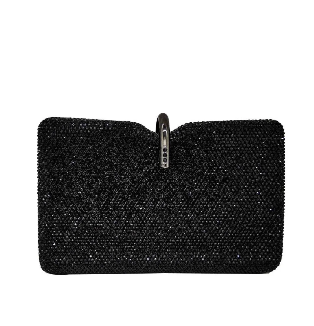 BLACK CRYSTAL EVENING CLUTCH