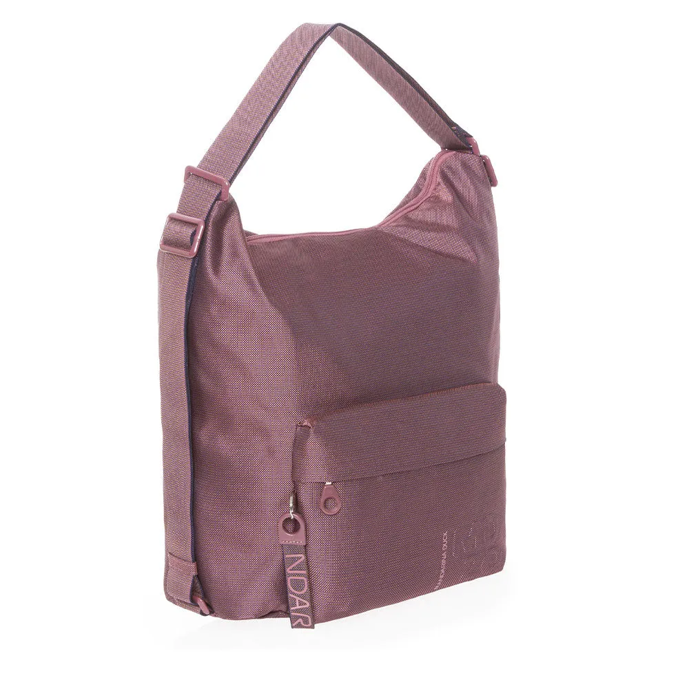 Borsa Donna Hobo a Spalla Mandarina Duck in Tessuto colore Windsor Wine