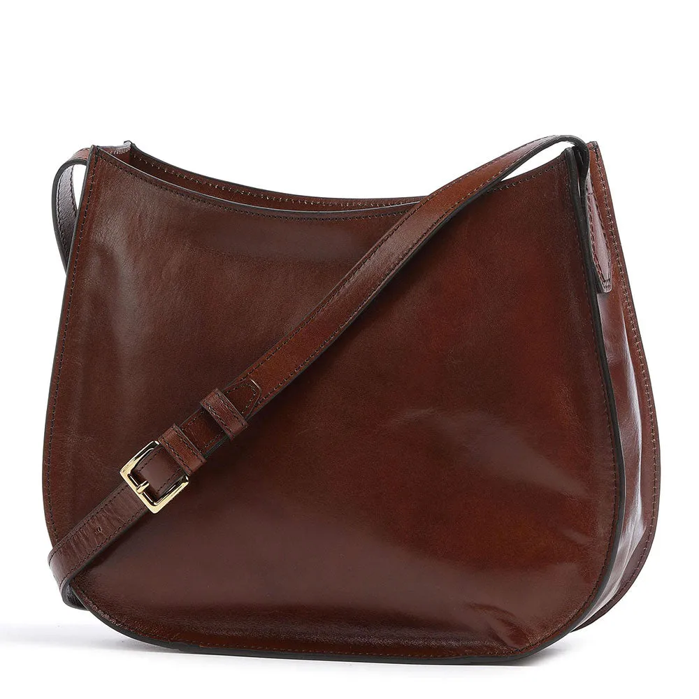 Borsa Donna Hobo a Tracolla THE BRIDGE in Pelle Marrone linea Giovanna