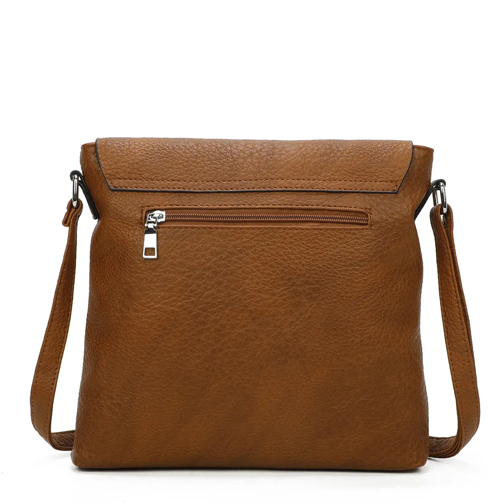 Brown Everyday handbag with Silver Buckle Fastening