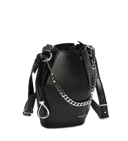 Bucket Bag Small, Black/Silver