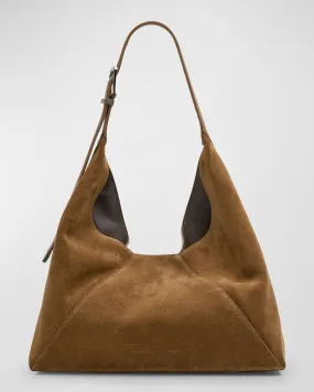 Chic Buckle-Accented Suede Hobo Bag for Stylish Everyday Use