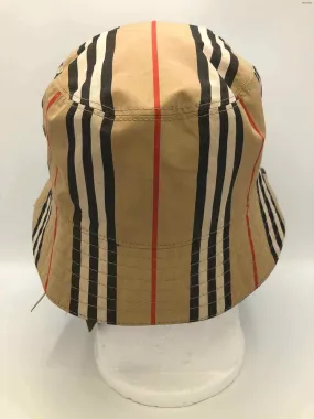 BURBERRY Beige Red Multi Has tag! Plaid Bucket Hat