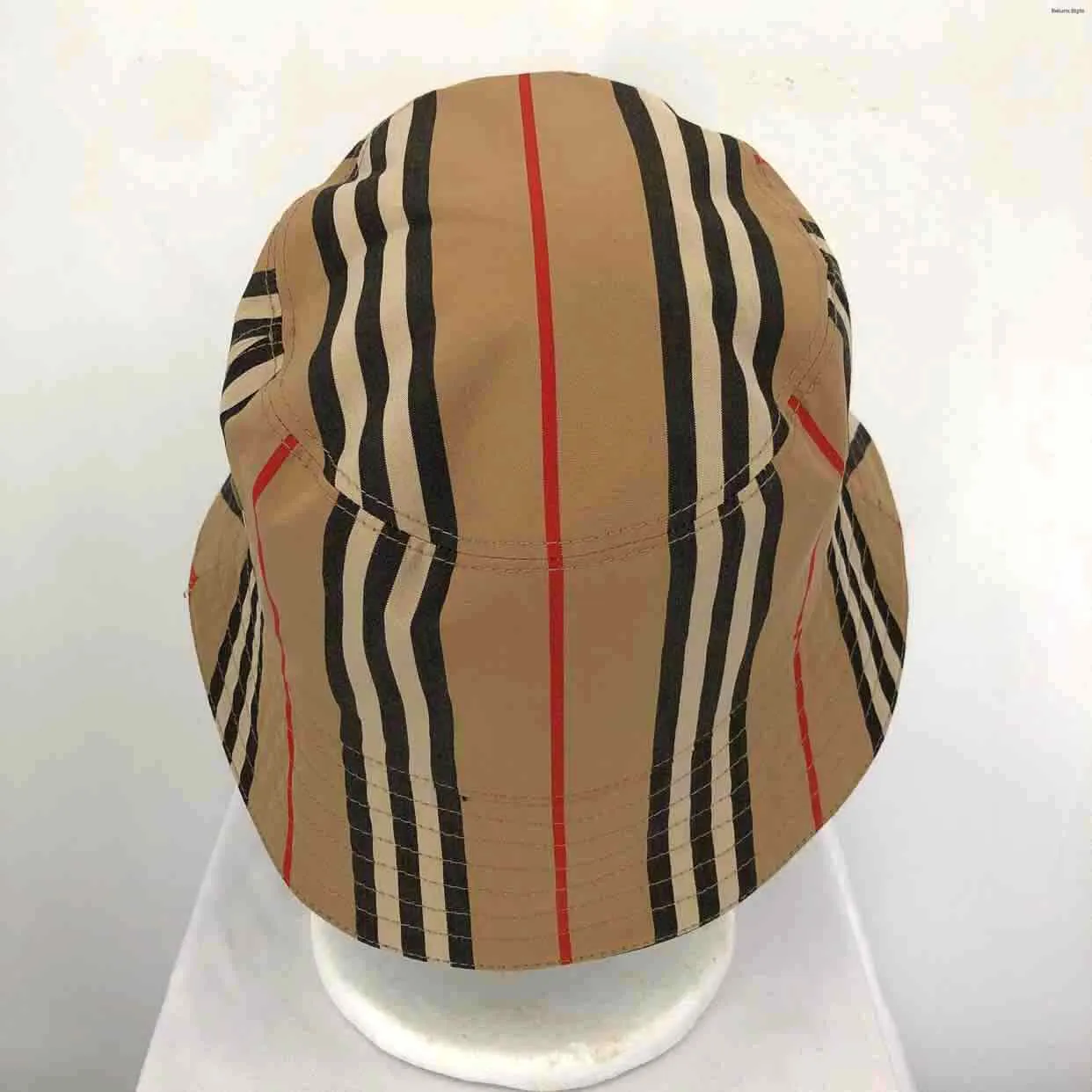 BURBERRY Beige Red Multi Has tag! Plaid Bucket Hat