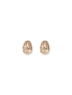 Celine Oval Curve Stud Earrings