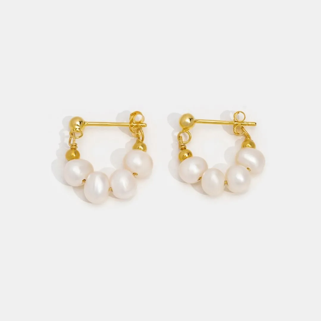 Celine Pearl Hoop Earrings