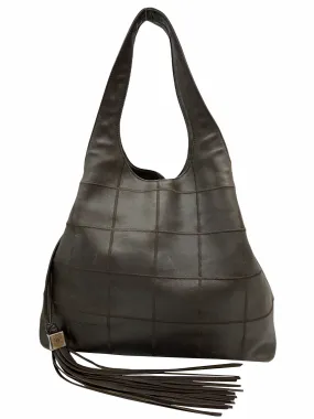 CHANEL Calfskin Square Stitched Tassel Hobo