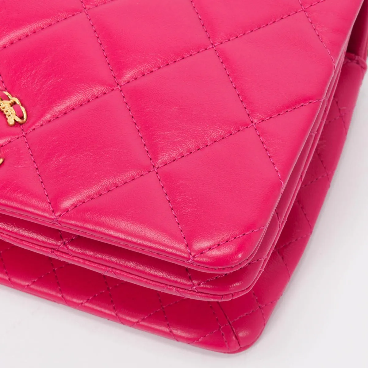 Chanel Fuchsia Quilted Lambskin On And On Chain Bag