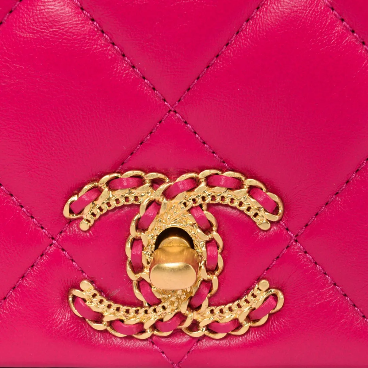 Chanel Fuchsia Quilted Lambskin On And On Chain Bag