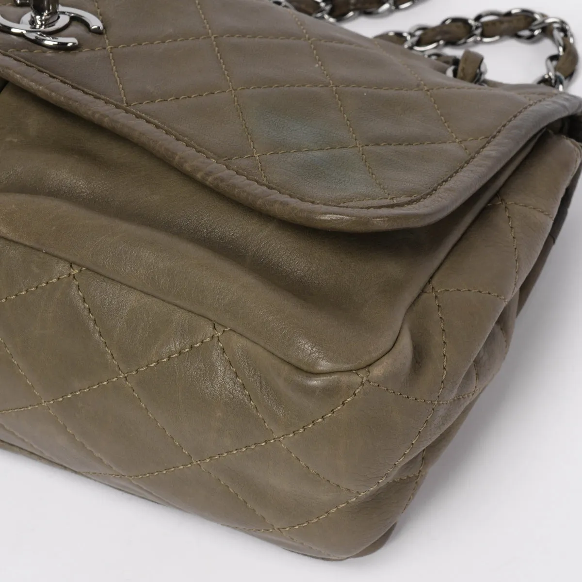 Chanel Olive Quilted Natural Beauty Medium Flap Bag