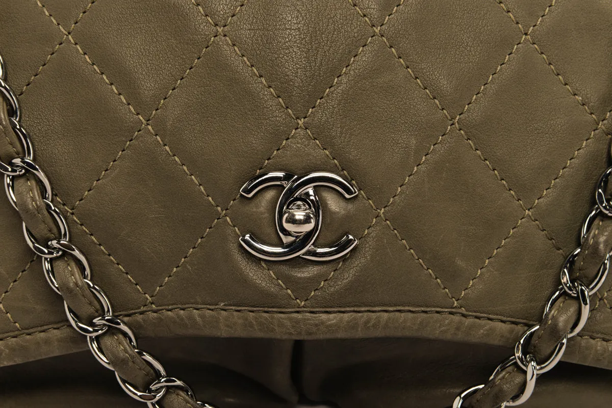 Chanel Olive Quilted Natural Beauty Medium Flap Bag