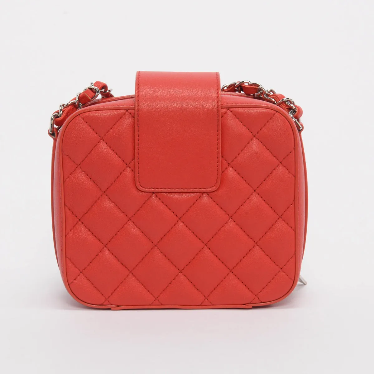 Chanel Red Quilted Leather Mini CC Box Camera Bag