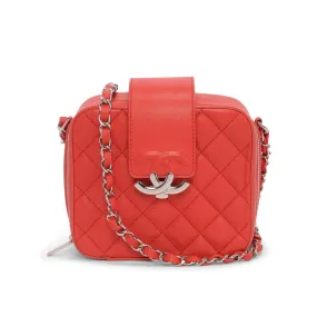 Chanel Red Quilted Leather Mini CC Box Camera Bag