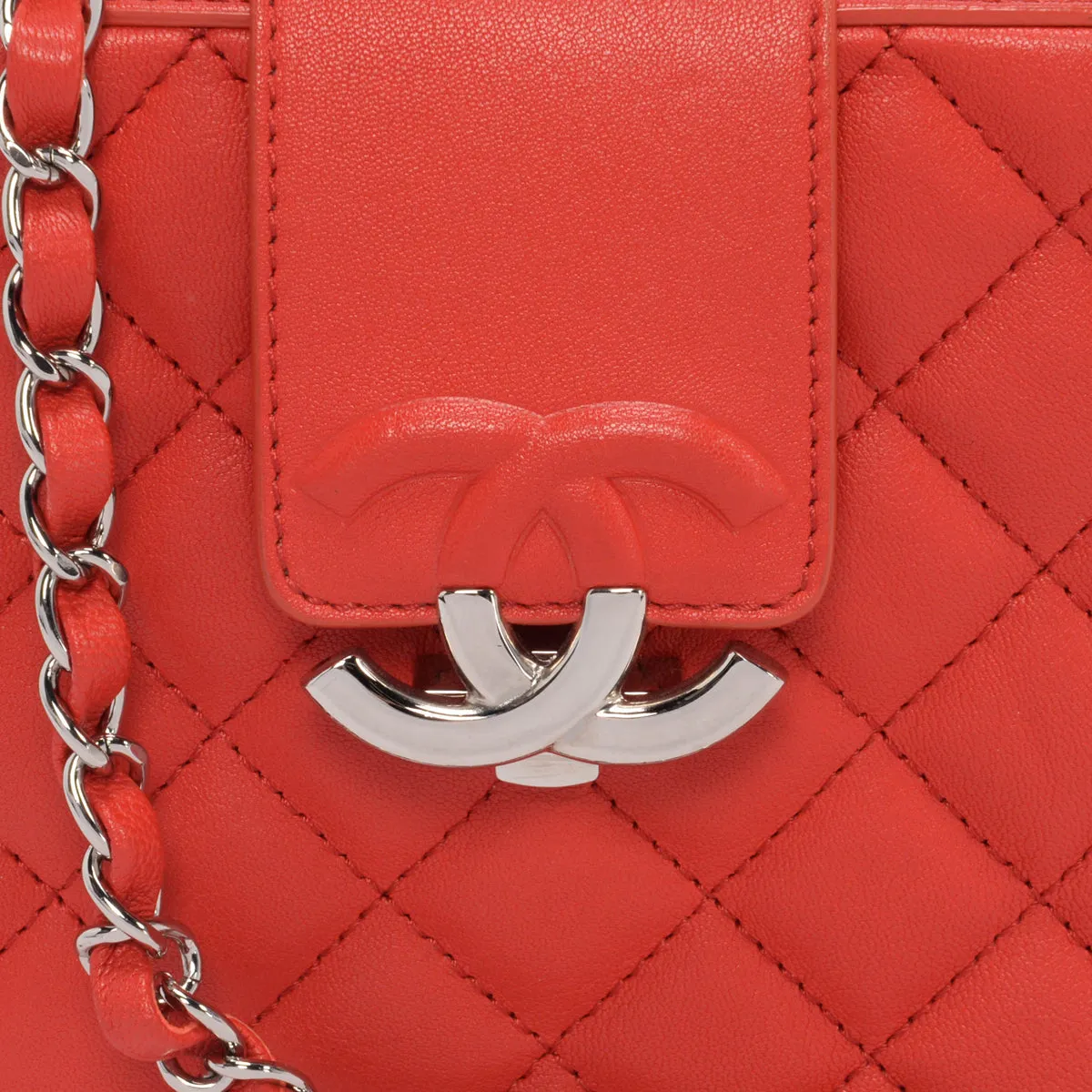 Chanel Red Quilted Leather Mini CC Box Camera Bag