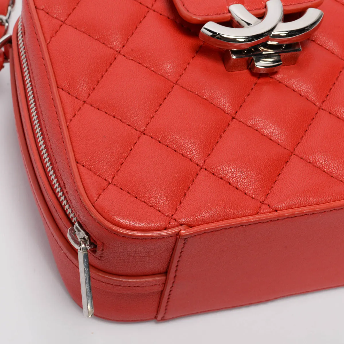 Chanel Red Quilted Leather Mini CC Box Camera Bag