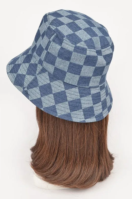 Checker Denim Bucket Hat