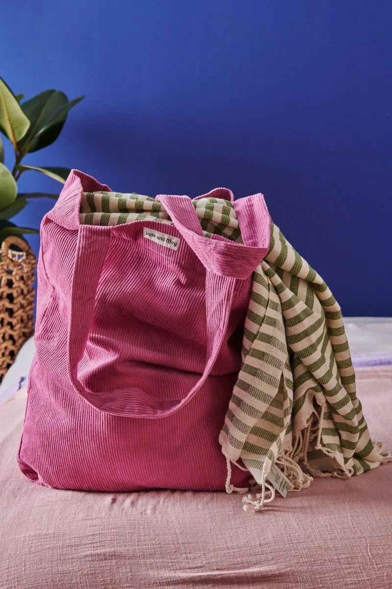 Cord Tote Bag - Fuchsia