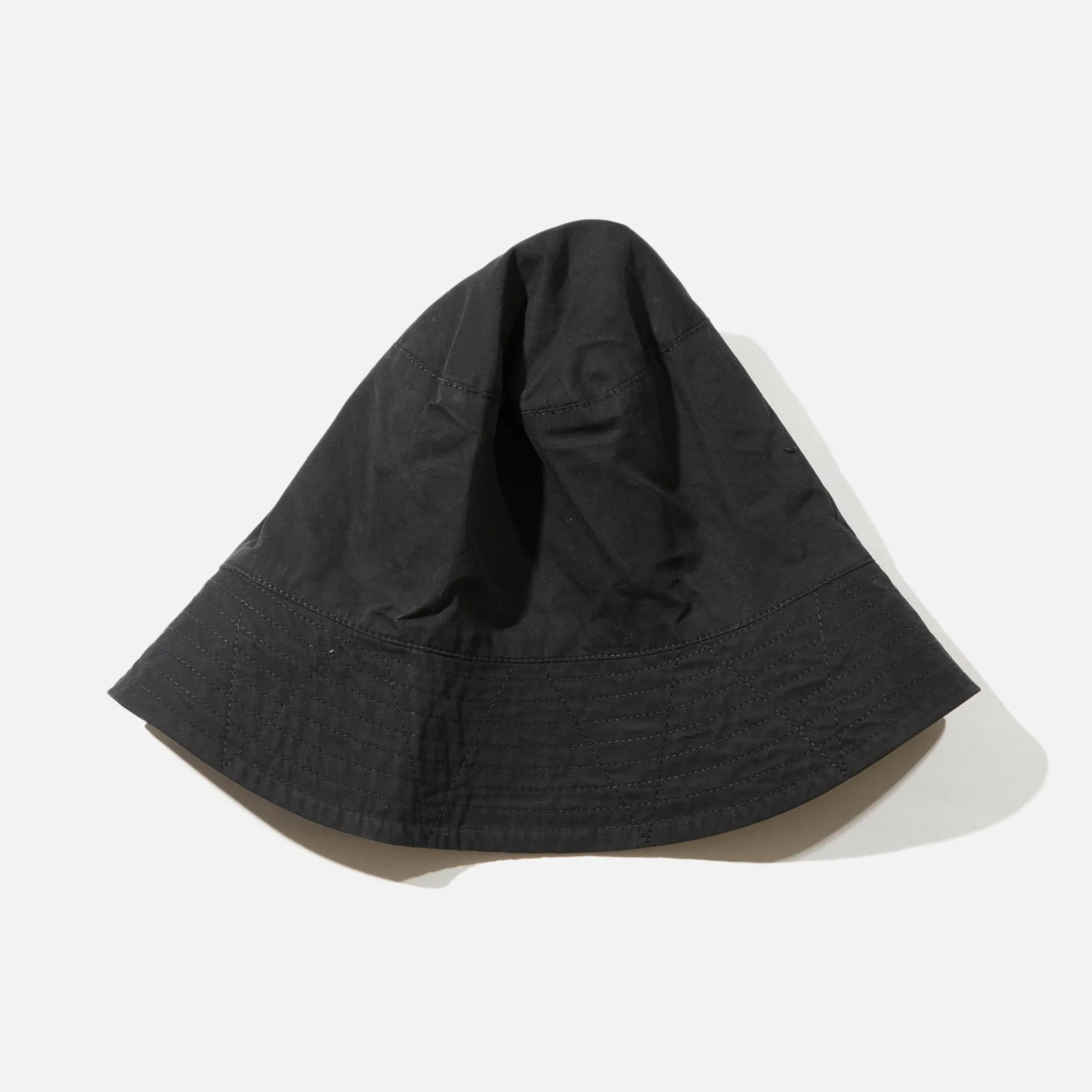 Cotton Duracloth Poplin Bucket Hat - Black