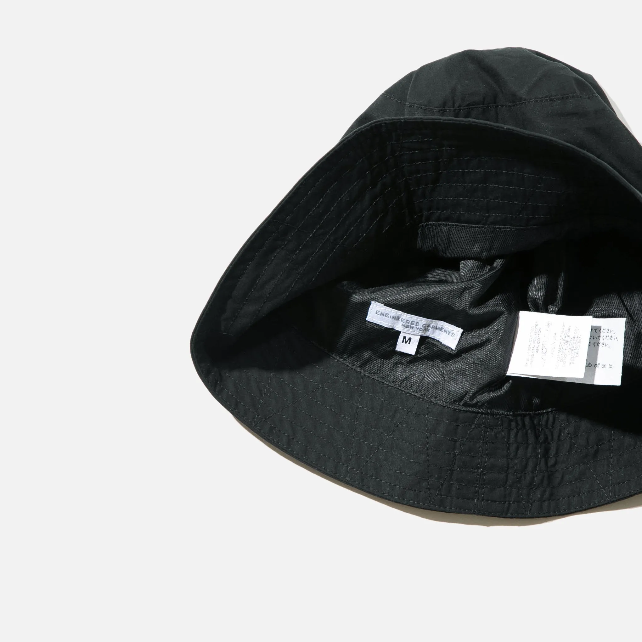 Cotton Duracloth Poplin Bucket Hat - Black