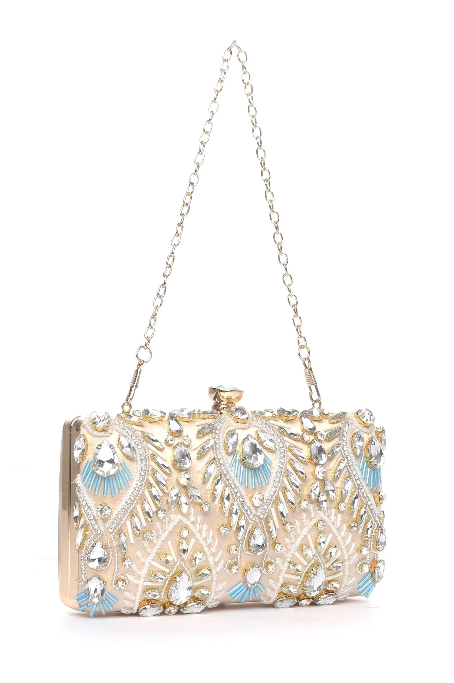 EMBELLISHED CLUTCH-GOLD