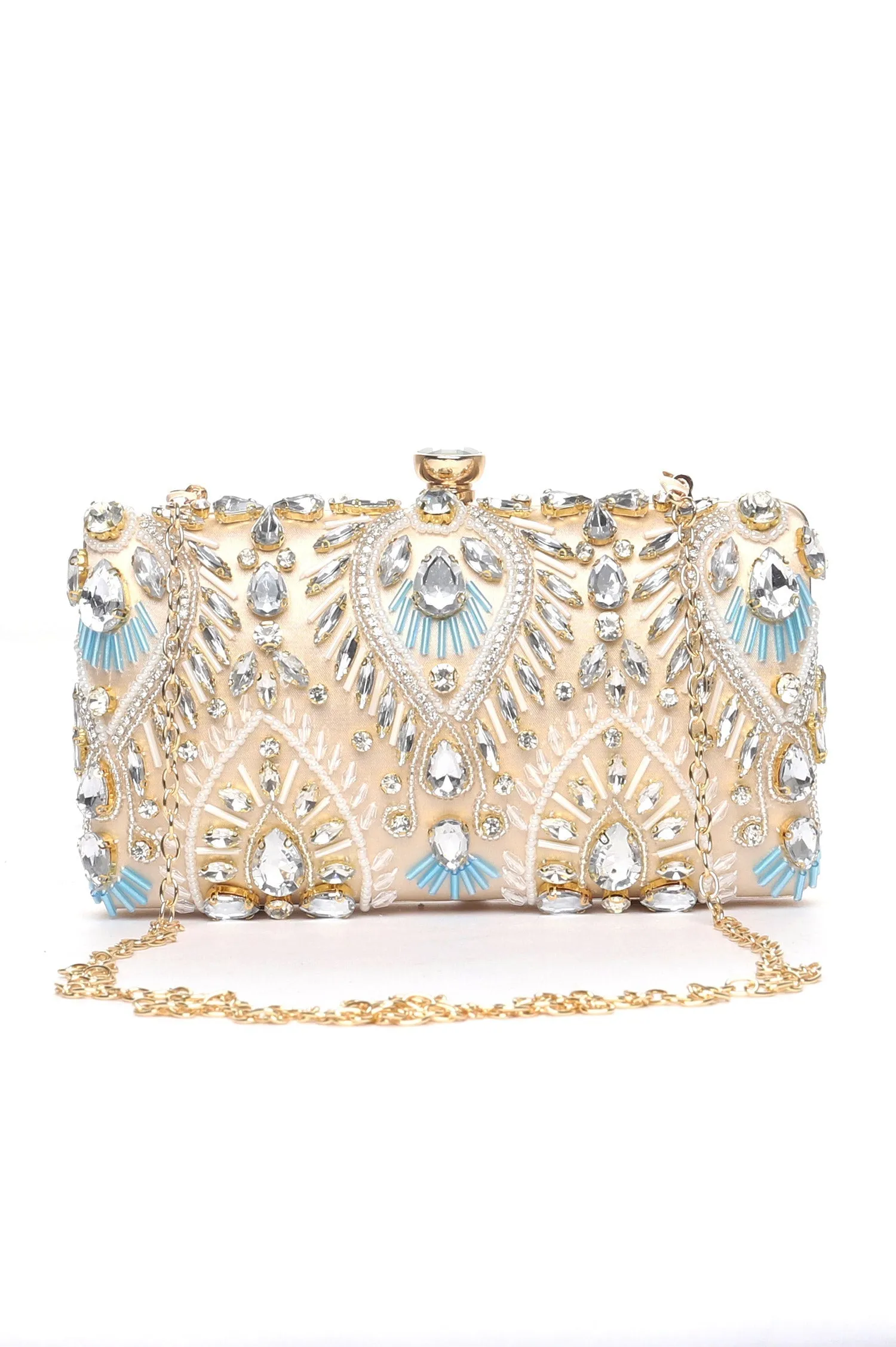 EMBELLISHED CLUTCH-GOLD