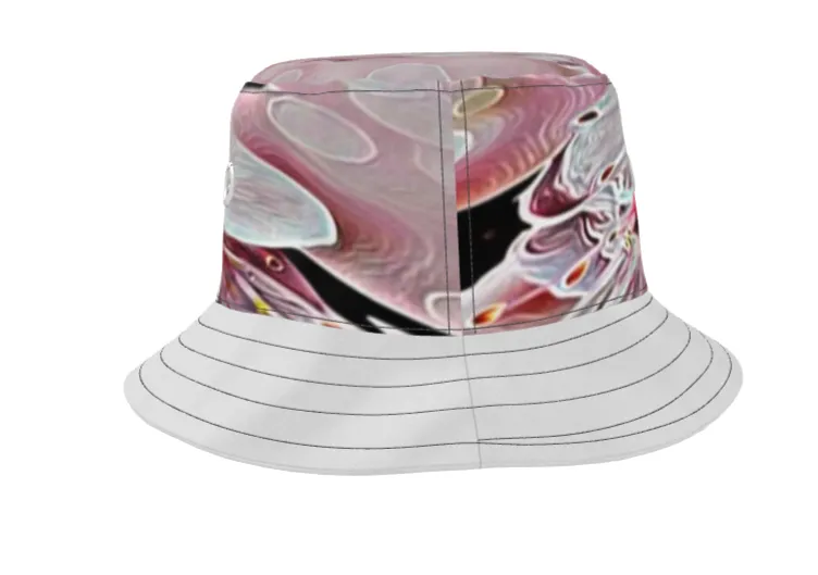 Floral Embosses: Pictorial Cherry Blossoms 01-03 Designer Narrow Brim Bucket Hat