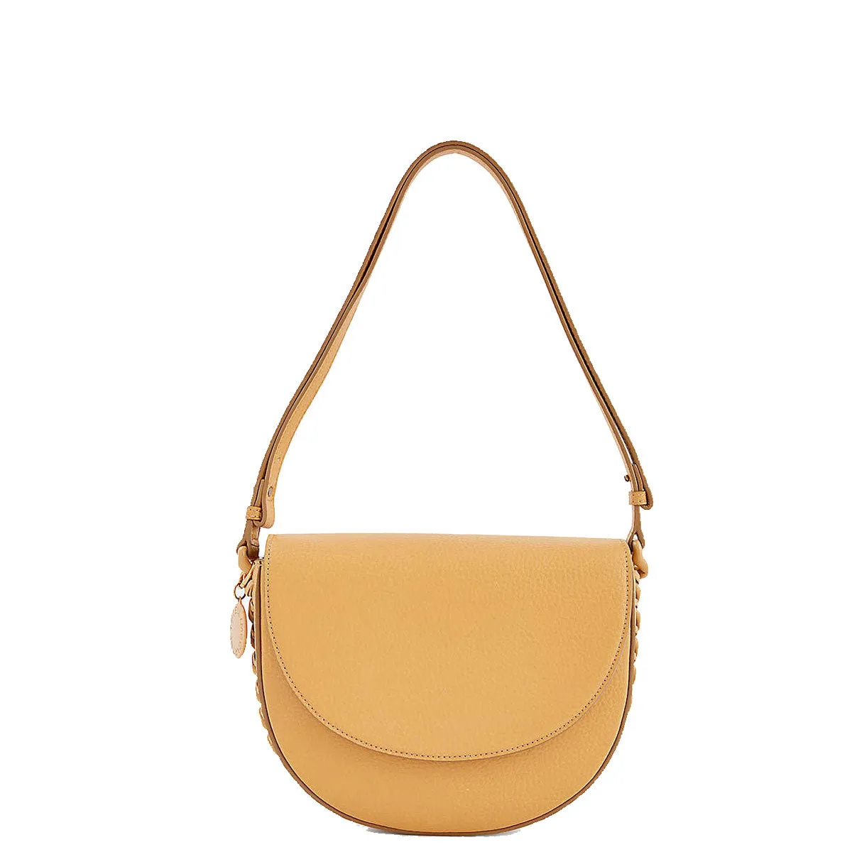 Frayme Medium Flap Bag Grainy Tonal, Camel