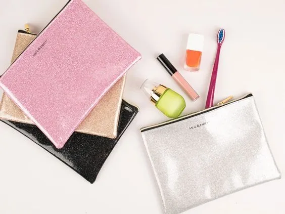 Full Size Sparkly Cosmetic Pouch