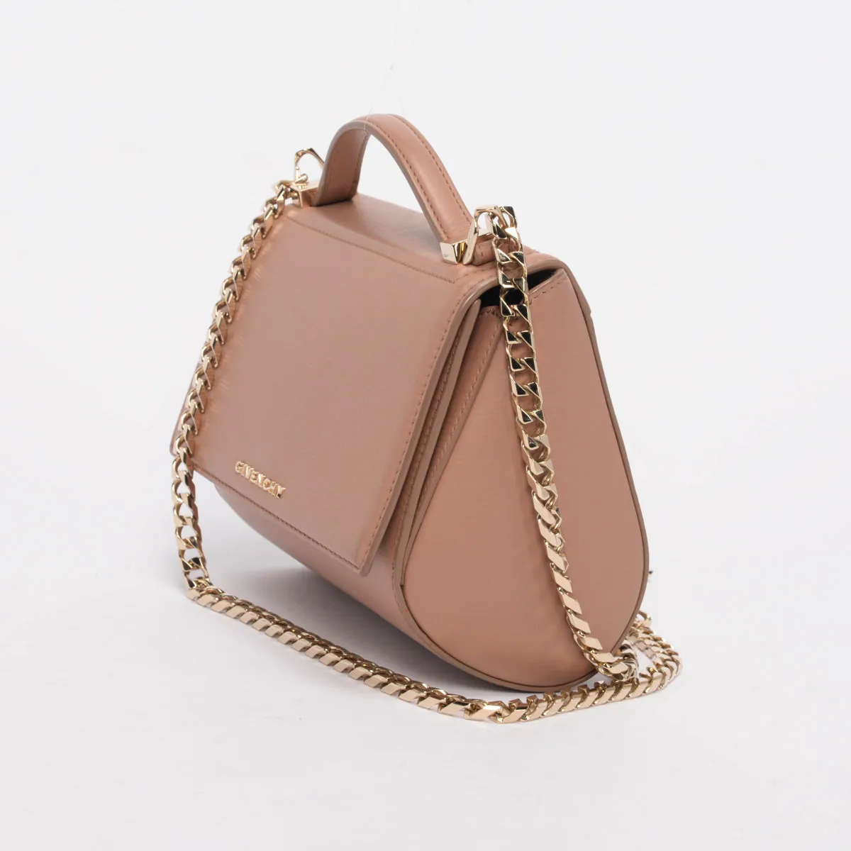 Givenchy Old Pink Textured Calfskin Mini Pandora Box Chain Bag