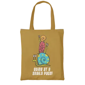 Going at a snails pace tote shopping bag