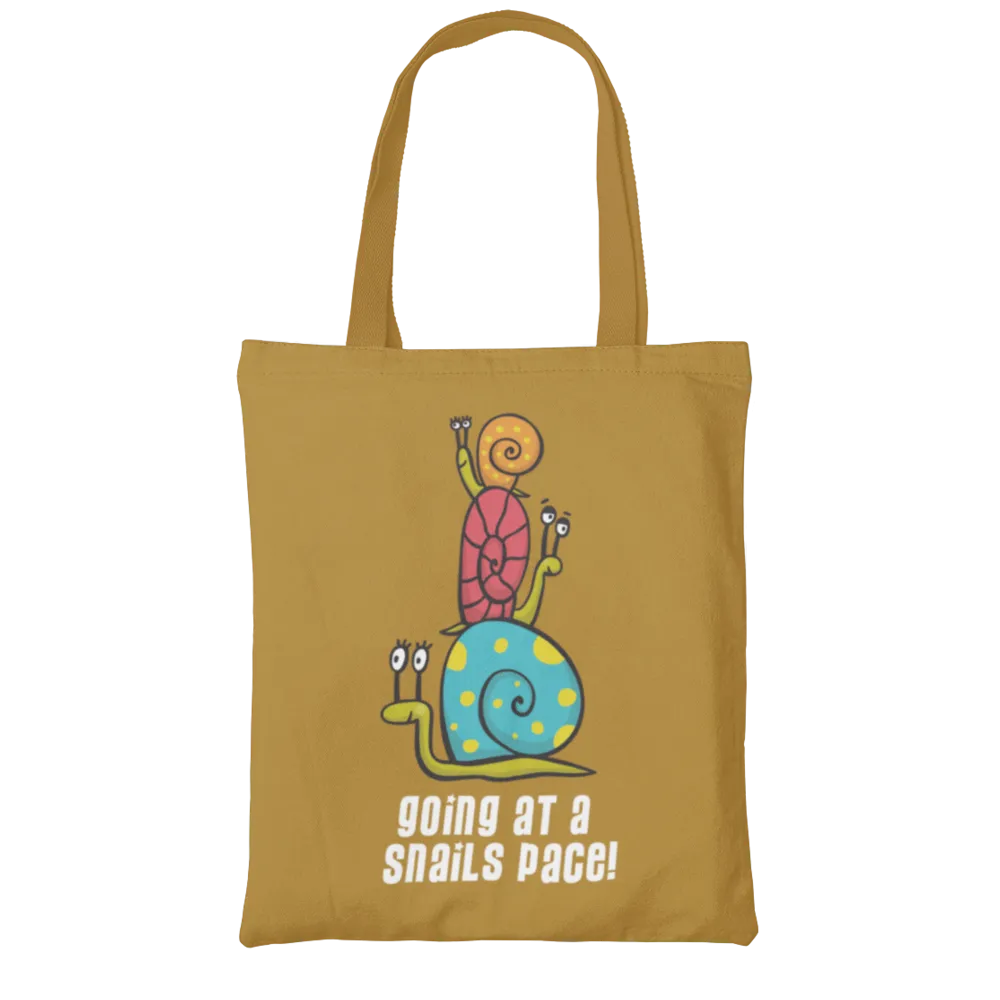 Going at a snails pace tote shopping bag