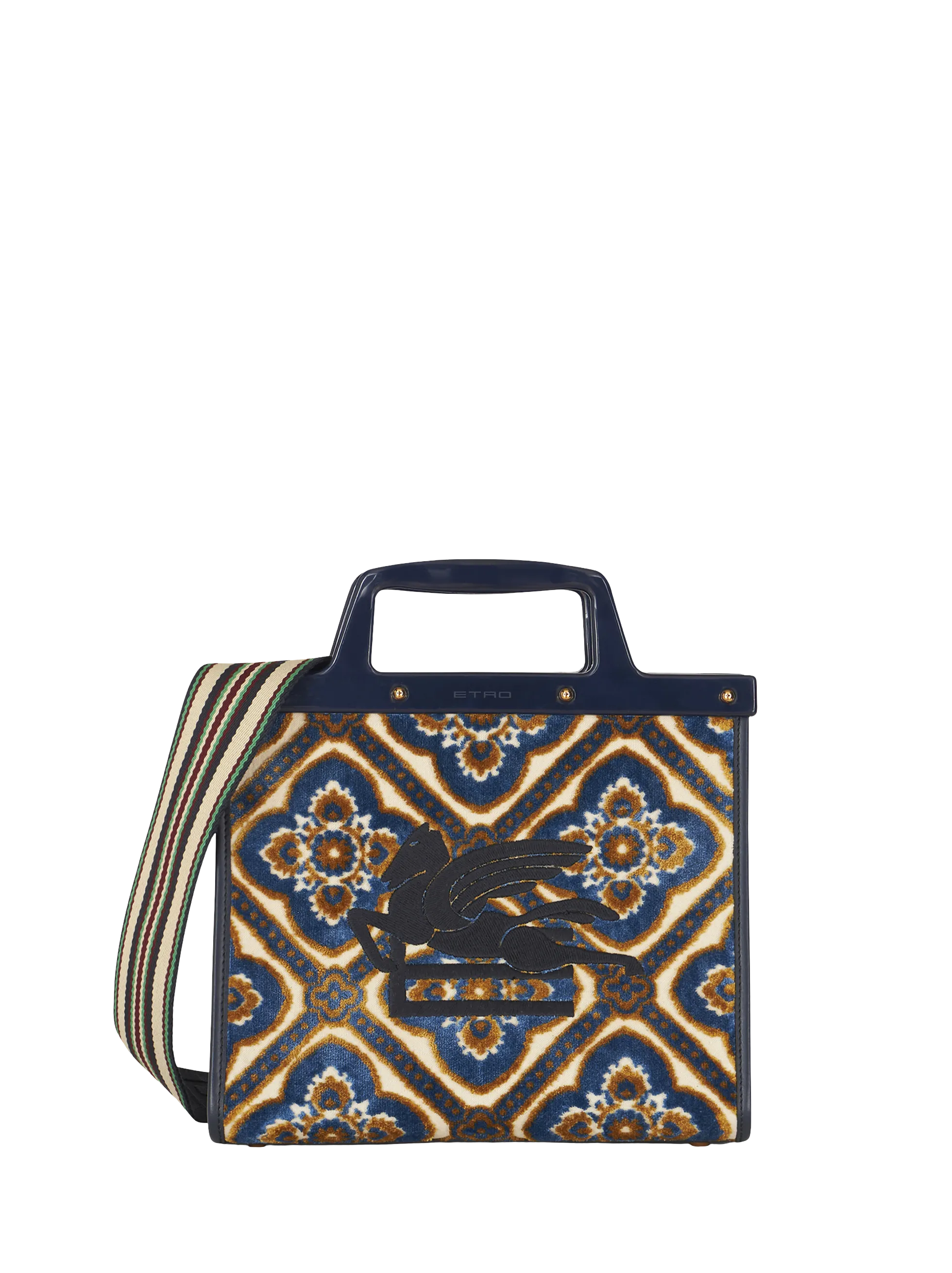 Handbag - Blue/Gold/Cream