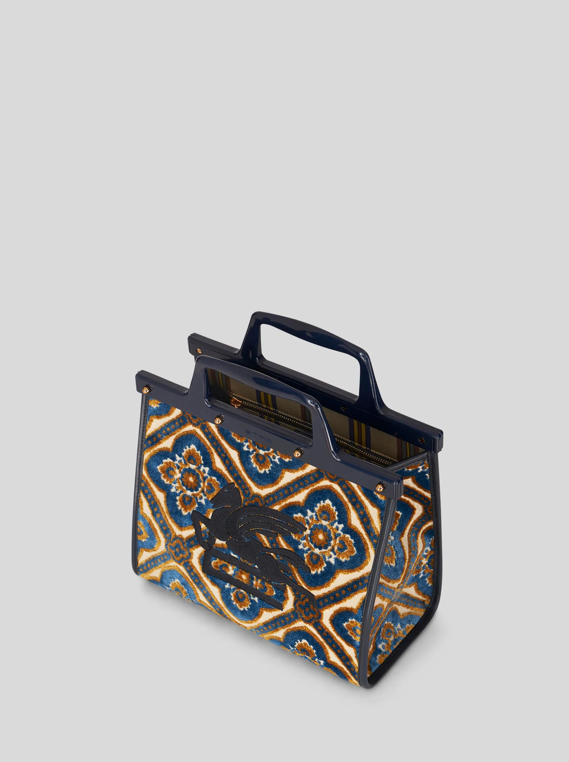 Handbag - Blue/Gold/Cream