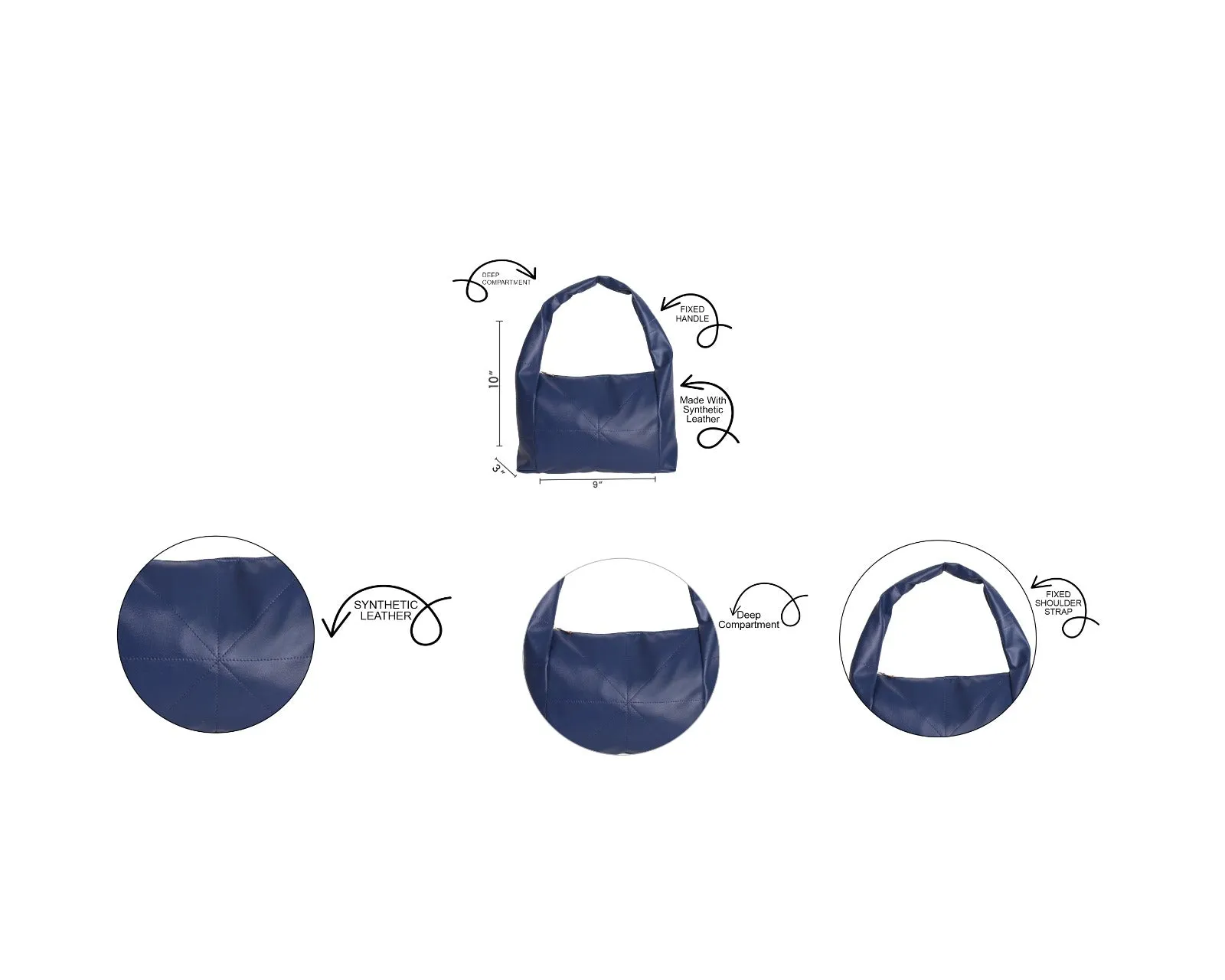 HOBO BAG NAVY BLUE