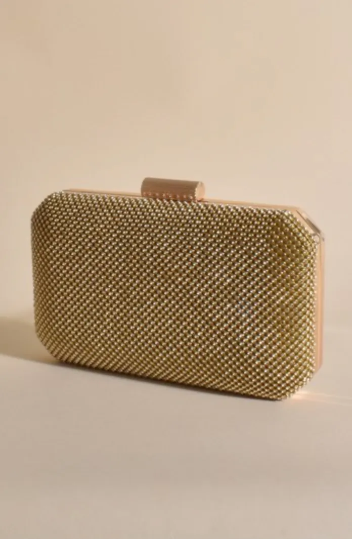 Holly Diamante Clutch - Gold